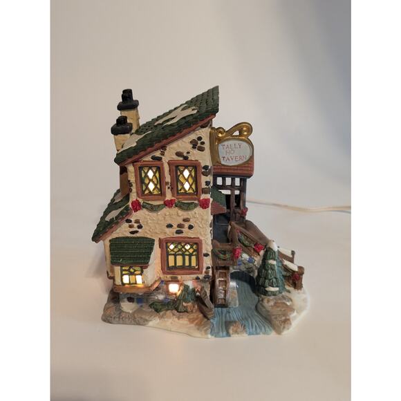 Christmas Streets Village Tally Ho Tavern Lighted Holiday Building Piece 1999 - Picture 7 of 16